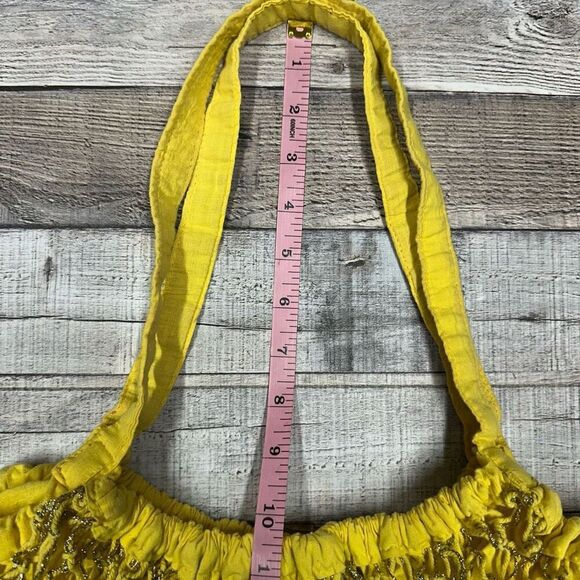 Vintage Jeffrey Lawrence for Lawrence Bentley Yellow Metallic Fishnet Hobo Bag - Picture 10 of 10